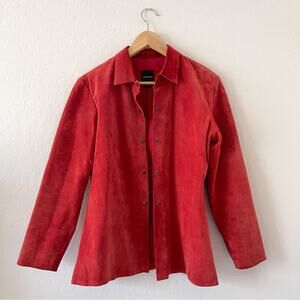 Vintage Suede Leather Red Jacket